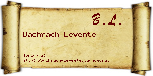 Bachrach Levente névjegykártya